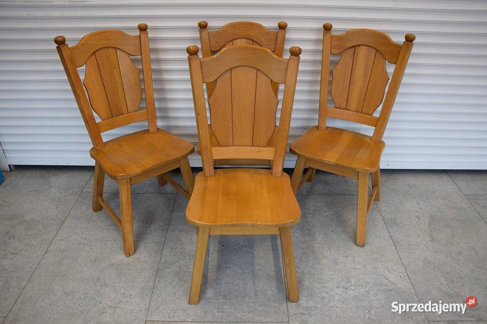 stół rozkładany i 4 krzesła komplet z drewna Olsztyn sprzedam