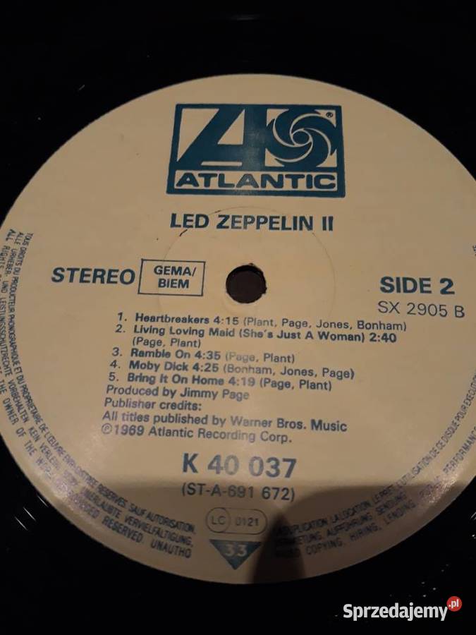LED ZEPPELIN II ATLANTIC licencja Polskie podkarpackie Rzeszów