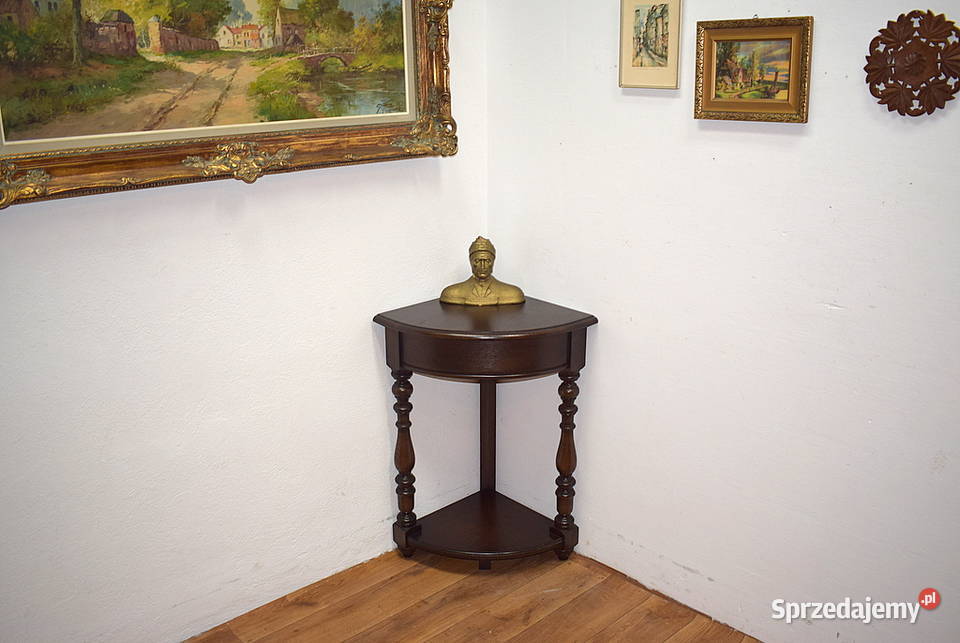 Narożna konsola stolik dębowa konsolka lity dąb Świdnica sprzedam