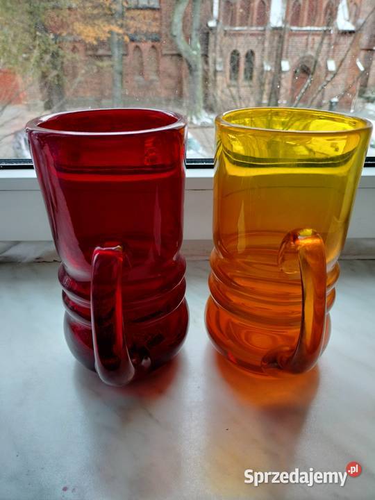 Dwa kufle szklane z prl Choszczno
