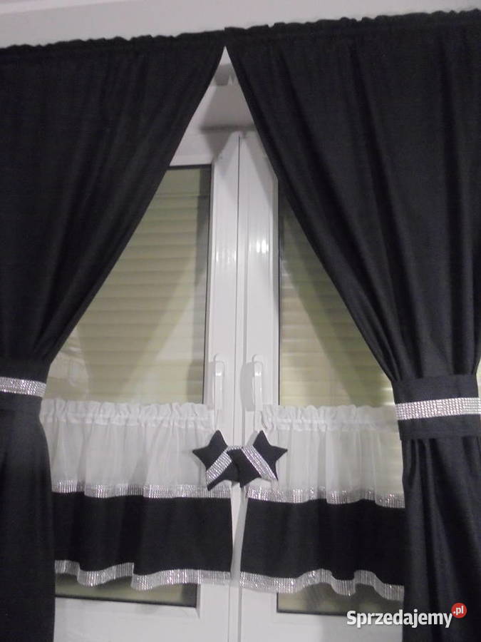 komplety na okno firanki glamur cyrkonie szyjemy Wystrój okien Włocławek