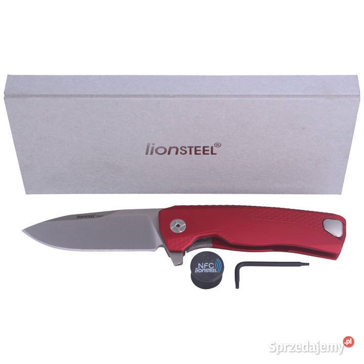 Nóż składany LionSteel Red Aluminium Satin M390 Akcesoria, narzędzia i noże Warszawa