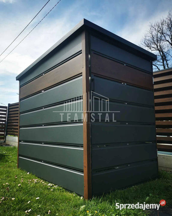 Wiata śmietnikowa spad tył 13x2m zielona drewno Nowy Dwór Mazowiecki sprzedam