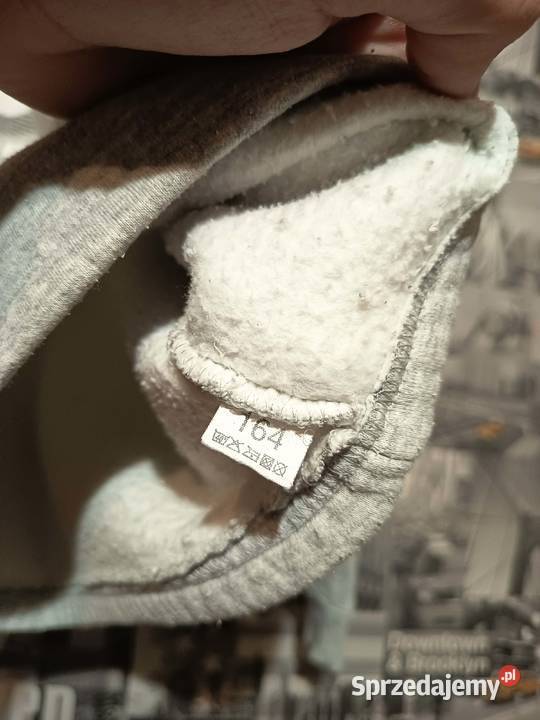 Szara Bluza Ocieplana Długi Rękaw Longsleeve Suwałki