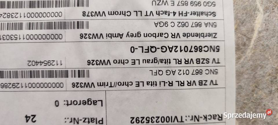 VW TIGUAN II BOCZEK DRZWI PRAWY PRZÓD RHD