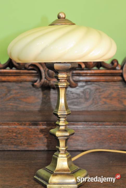 Stara lampka klosz beret w kolorze ecru Wysoka