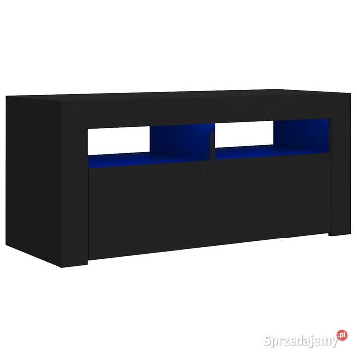 vidaXL Szafka pod TV z oświetleniem LED czarna Pozostałe Warszawa