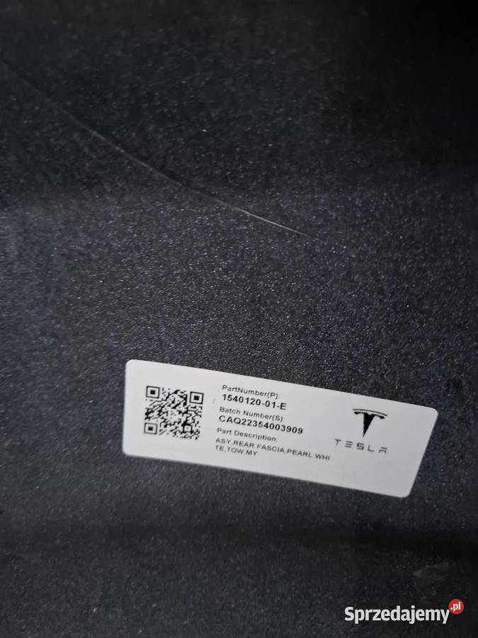 Tesla model Y Zderzak tył tylni 154001E osobowe Leszno sprzedam
