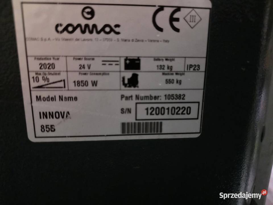 Szorowarka samojezdna Comac Innova 85B 2020 Magazynowanie Bydgoszcz