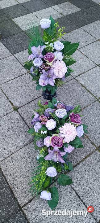 komplet nagrobny w odcieniach fioletu