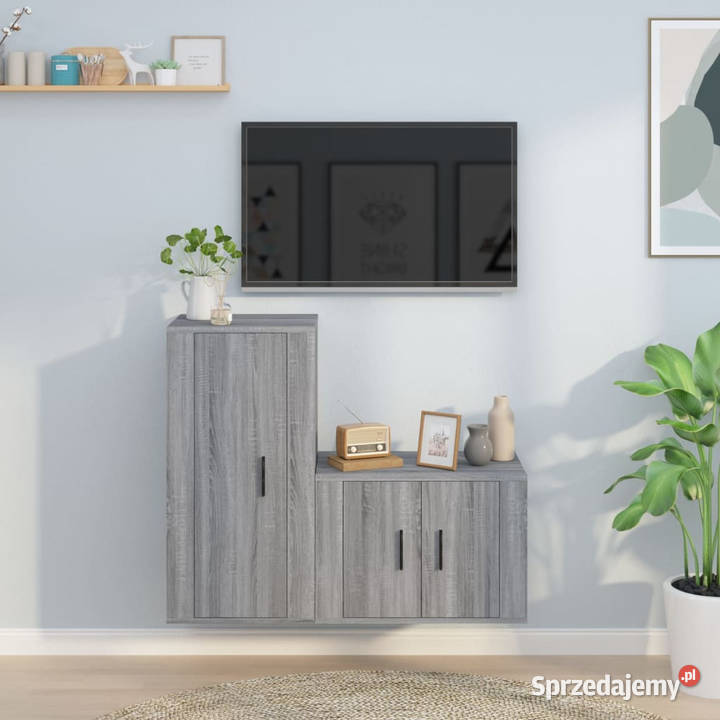 Zestaw 2 szafek pod TV szary dąb sonoma Warszawa