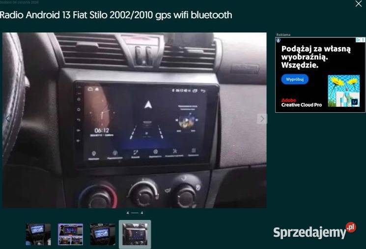 Radio Android 13 Fiat Stilo 20022010 gps wifi śląskie Ożarowice