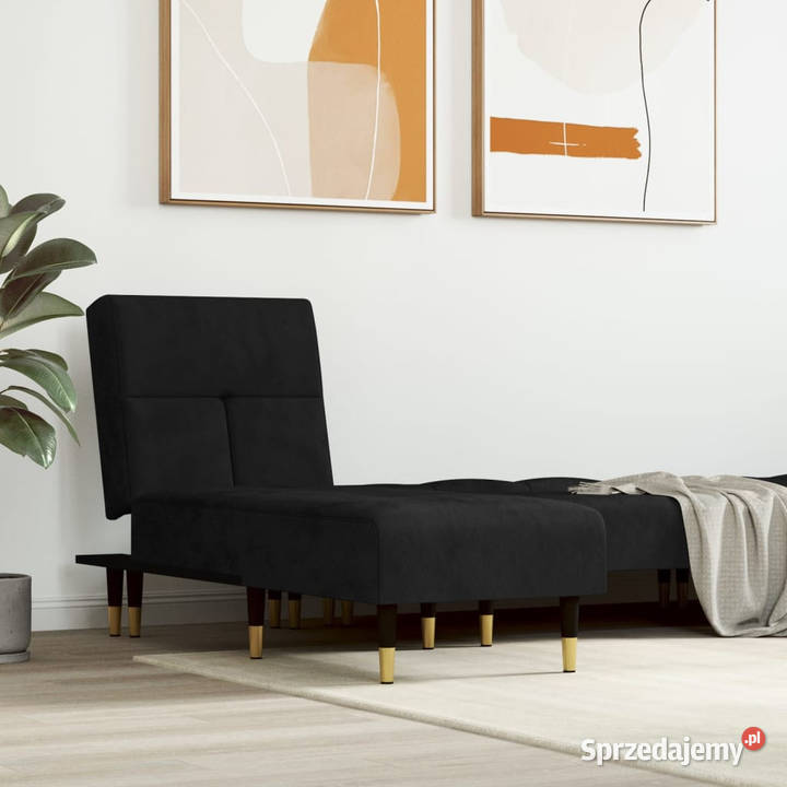 Szezlong czarny tapicerowany aksamitem WM352811 Warszawa