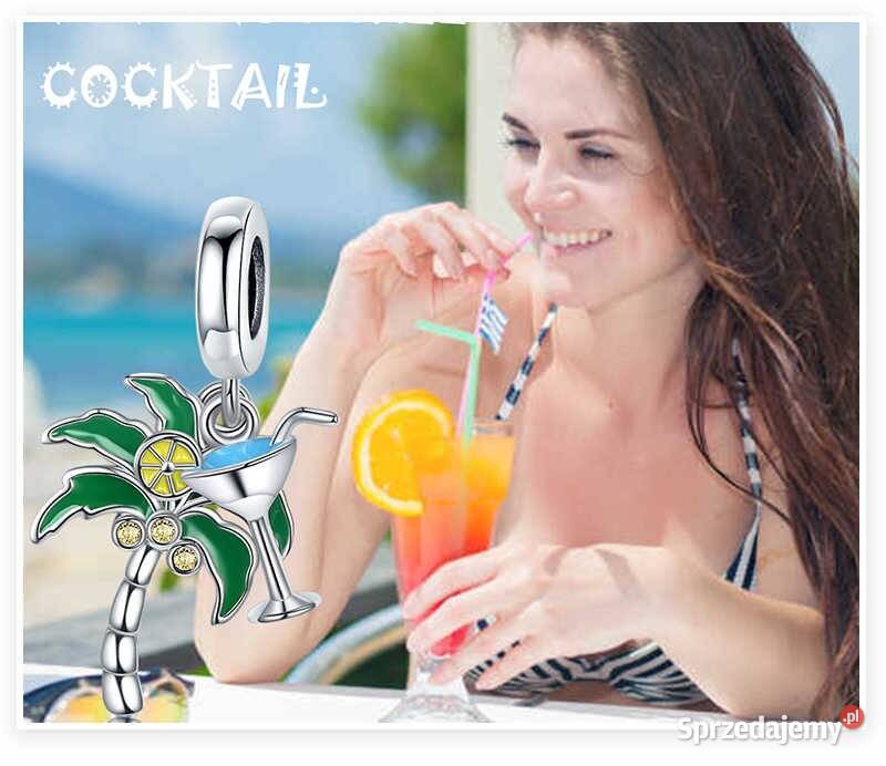 Pandora Charm zawieszk kieliszek drink palma srebrne Warszawa sprzedam