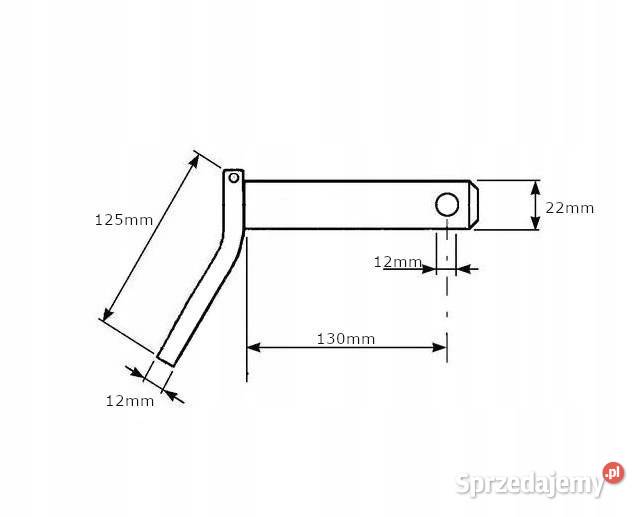 Sworzeń bolec z uchwytem 22x130 mm Pozostałe Kamionna