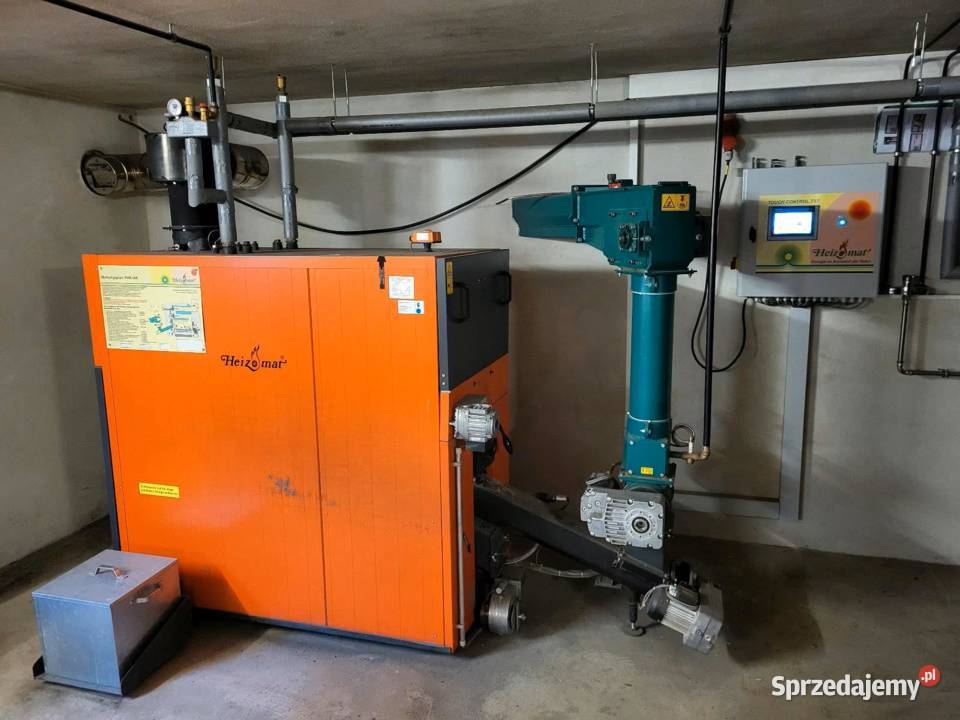 Piec na Trociny Zrębki Wióra Odpady poprodukcyjne MDF HDF Heizomat 50kw