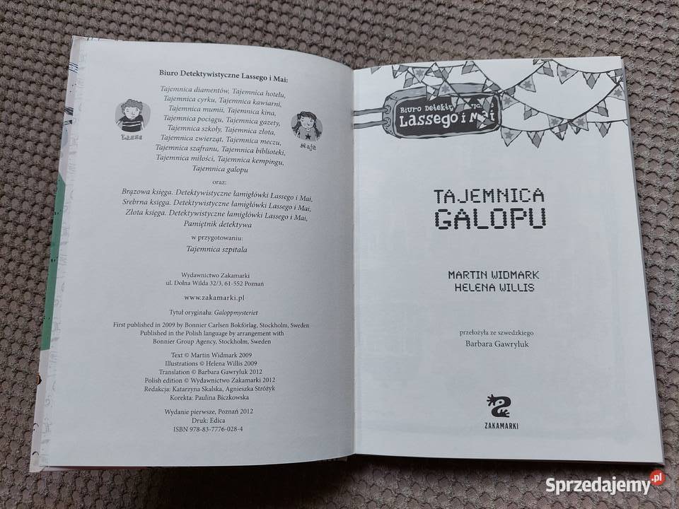 Tajemnica galopu Martin Widmark Helena Willis Rok wydania 2012 małopolskie sprzedam