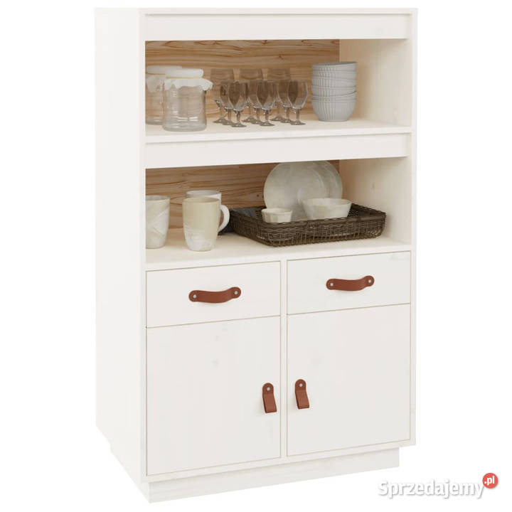 Szafka biała 67x40x1085 lite drewno sosnowe Pozostałe