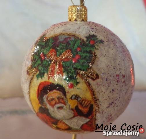 Bombki decoupage ozdoby swiateczne prezenty inny kolor Krajno-Parcele