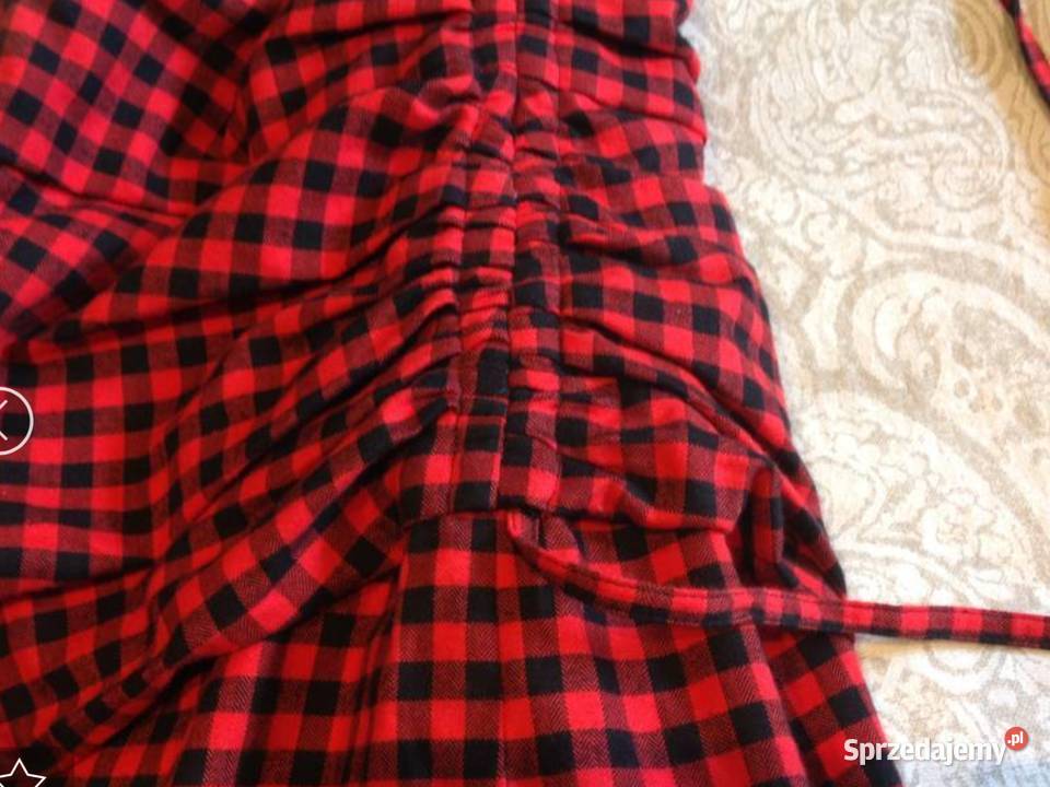 Sukienka Mini Damska N21 r XS czerwona pepitka