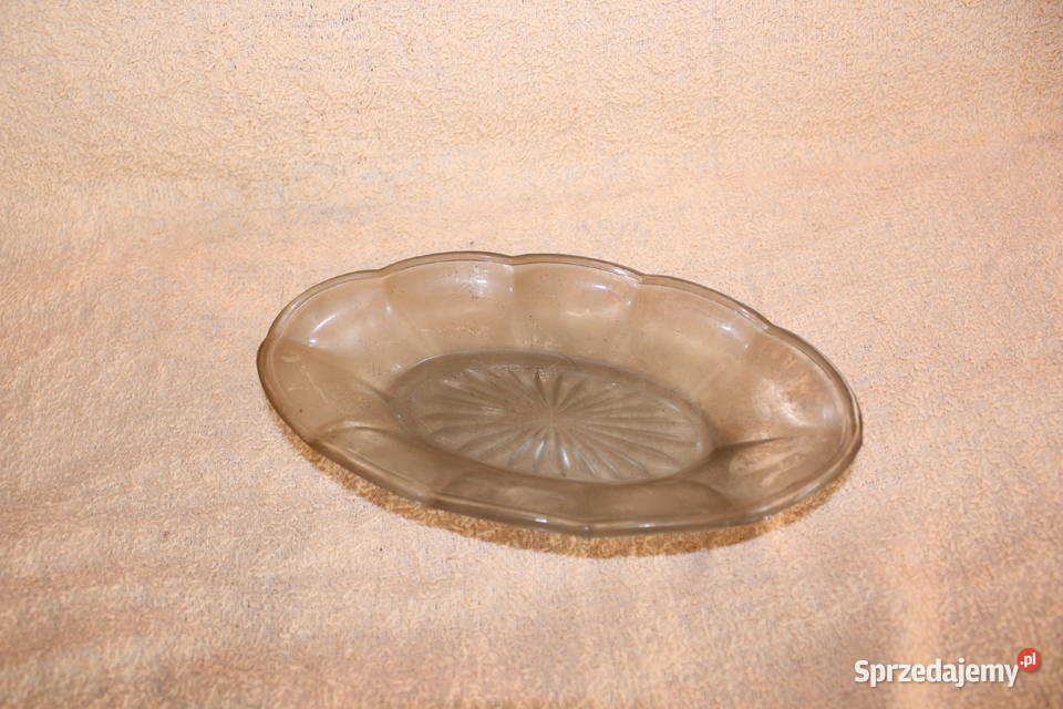 Półmisek Owalny Kryształ Szkło PRL Unikat śląskie Chorzów
