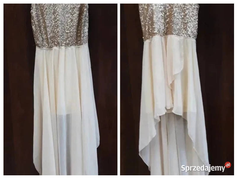 złota cekinowa sukienka 3638 śląskie Sosnowiec