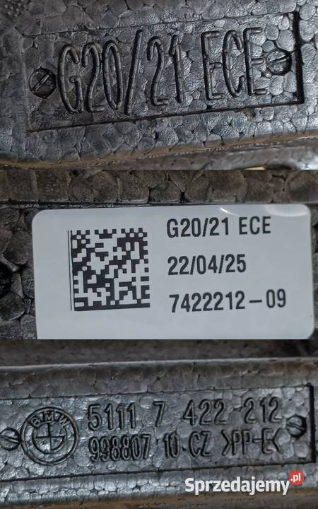 BMW G20 G21 PIANKA STYROPIAN ABSORBER ZDERZAK wielkopolskie Pleszew