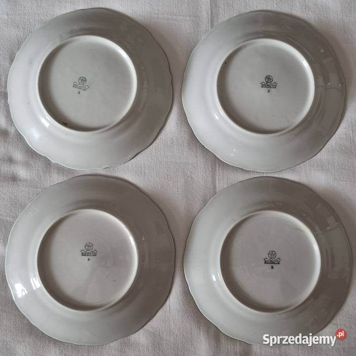4 talerzyki deserowe porcelana Wałbrzych vintage wielokolorowy mazowieckie sprzedam