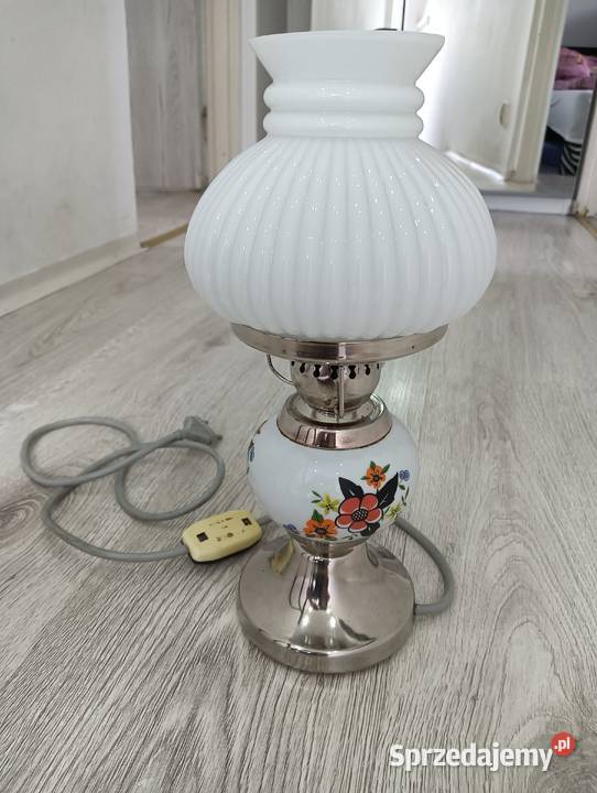 Lampka nocna PRL 220V 25W POLAM biurkowa stojąca
