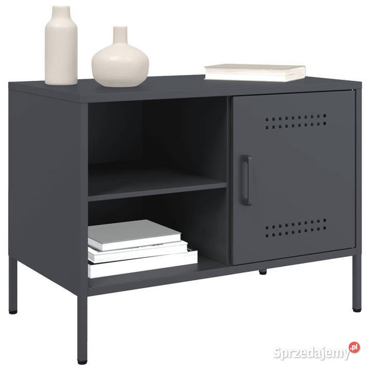 Szafki pod TV 2 antracytowe 68x39x505 stalowe Warszawa