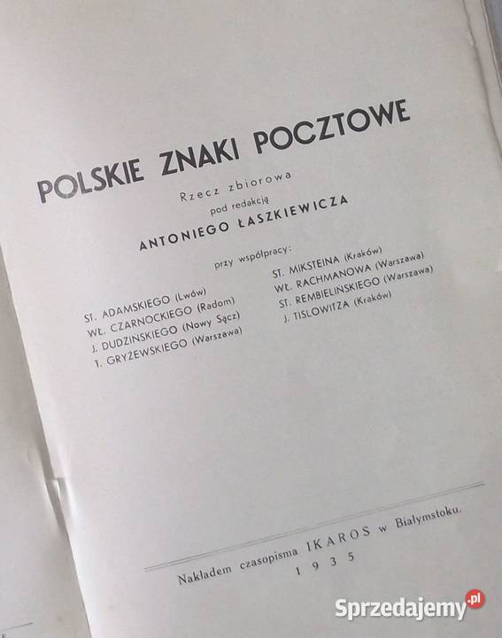 R Łaszkiewicz Polskie znaki pocztowe 1935 r Warszawa