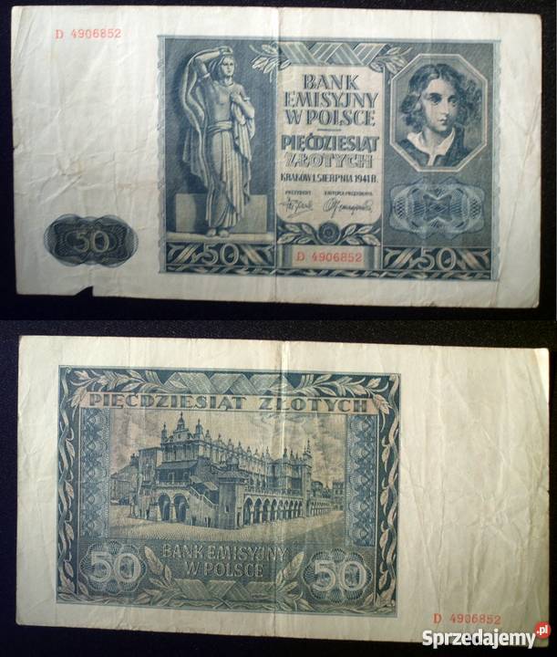 50 złotych 1941 seria D Kraków