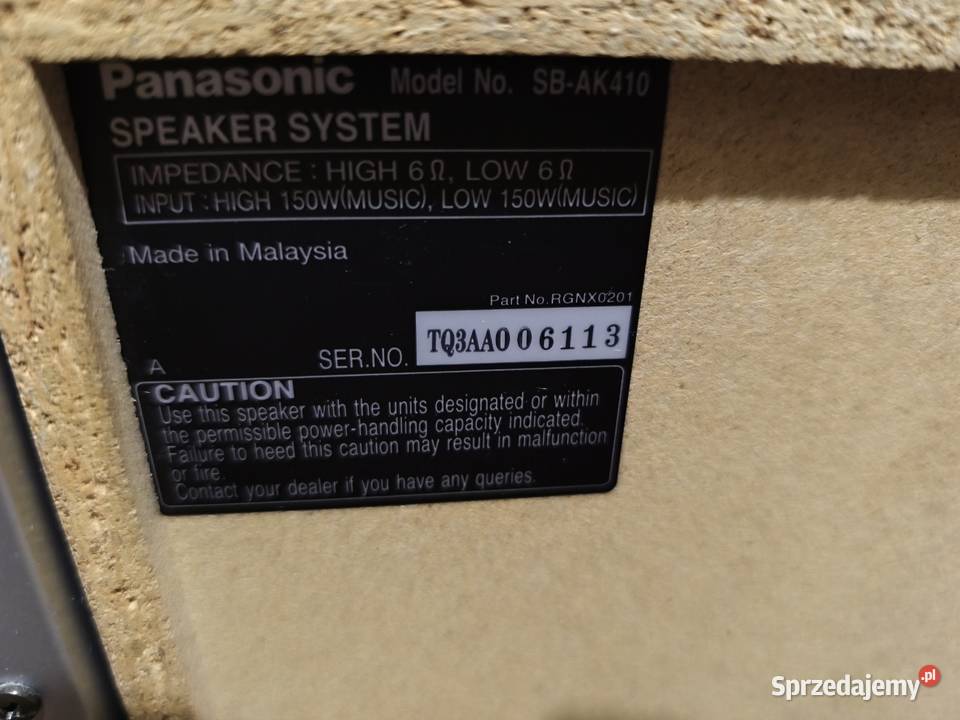 Sprzedam wieżę Panasonic SA AK 410 plus pilot Audio