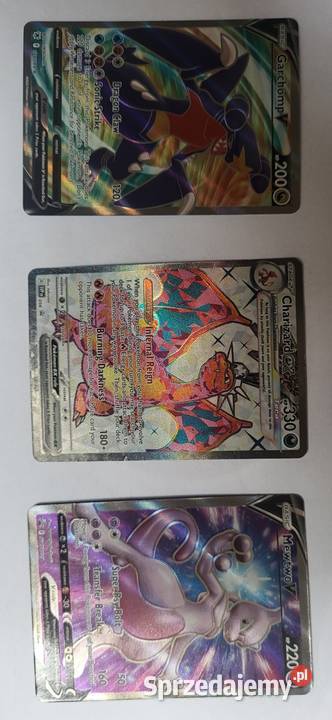 Garchomp Charizard Mewtwo karty pokemon sprzedam