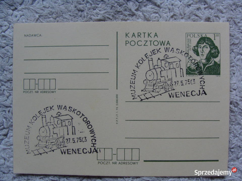 Pocztówka Muzeum Kolejek Wąskotorowych Wenecja Antyki, Sztuka, Kolekcje sprzedam