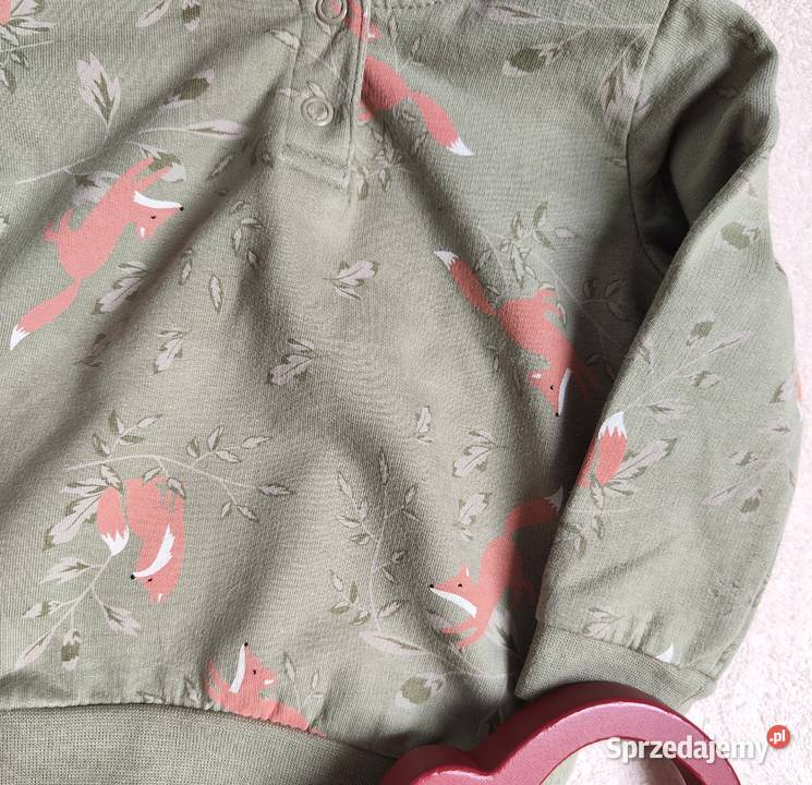 Bluza Lupilu 62 68 bawełna zielona lisy lis Szczecin