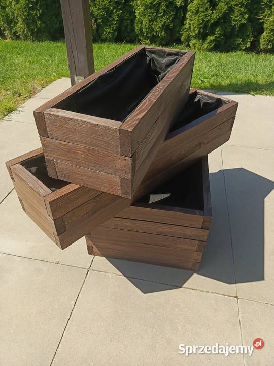 Donica drewniana EKO Ciemny Dąb różne rozmiary Dom i Ogród Rzeszów sprzedam
