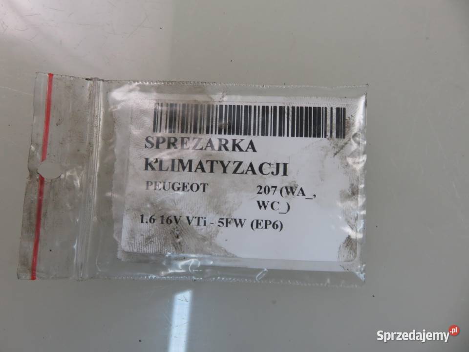 KOMPRESOR KLIMATYZACJI PEUGEOT 207 16 16V osobowe Kompresory klimatyzacji Części samochodowe