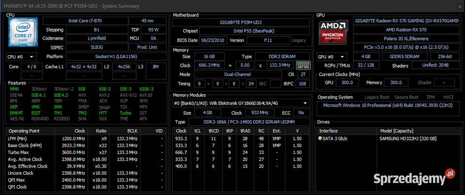 Zestaw Komputerowy i787016GBRX570 4GBSamsung