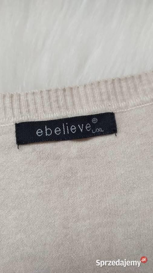 Beżowy sweterek z kaszmirem i wełną LXL małopolskie Olkusz