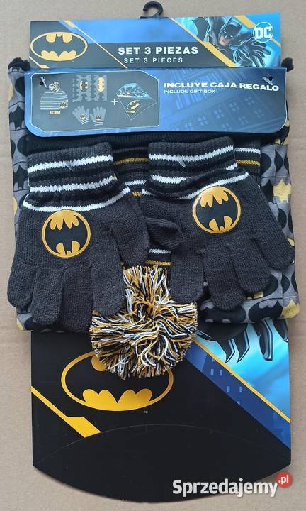 Batman Czapka Rękawiczki Szalik Komin Dziecka DC Mogilany