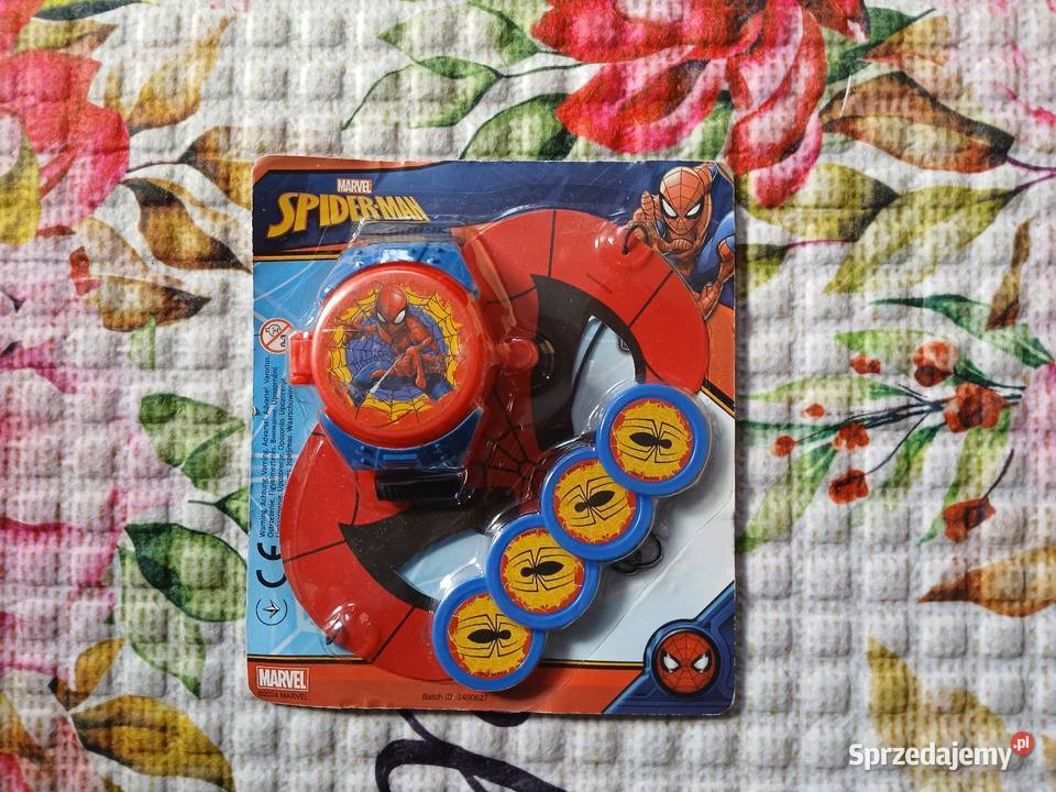 Spiderman zegarek wyrzutnia dyski maska zestaw Pozostałe Zabawki małopolskie