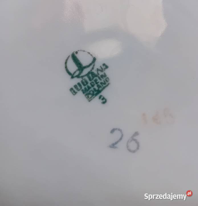 Trójkątna popielniczka Lubiana wzór kaszubski Porcelana i szkło Koźminek