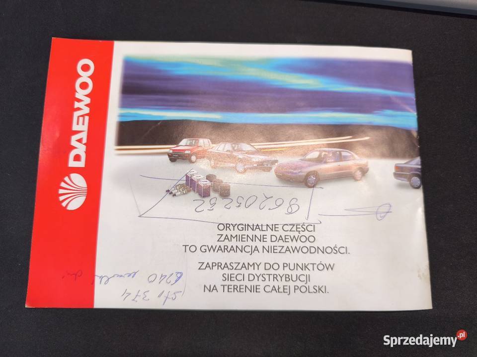 Daewoo broszura części zamienne język Polski małopolskie Nowy Sącz sprzedam