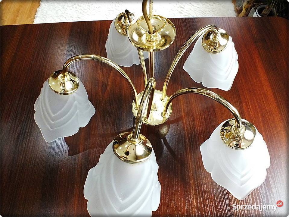 Elegancki Złoty Żyrandol Lampa wisząca sufitowa Żary