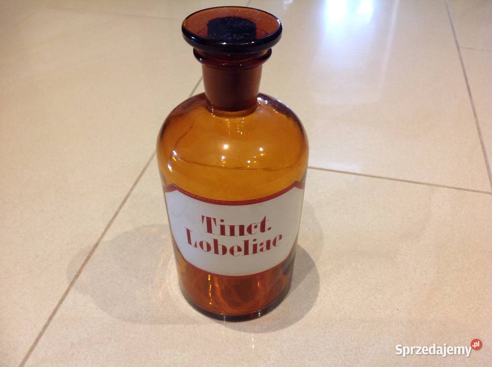 Butelka Szklana Apteczna Stara Sygnowana Szkło Porcelana i szkło