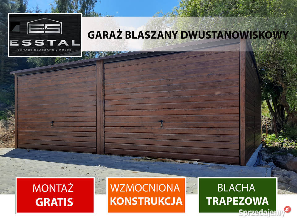 Garaż Blaszany ORZECH Blaszak JednospadowyGaraże Radziejów