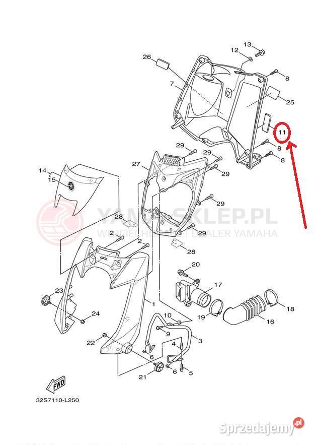 Zaślepka Yamaha Cygnus 5FMF834900 Oryginał świętokrzyskie