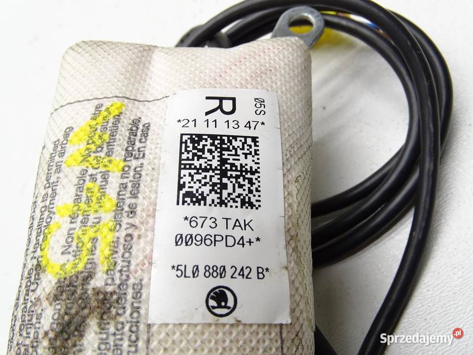 PODUSZKA POWIETRZNA FOTELA AIRBAG PRAWA SKODA