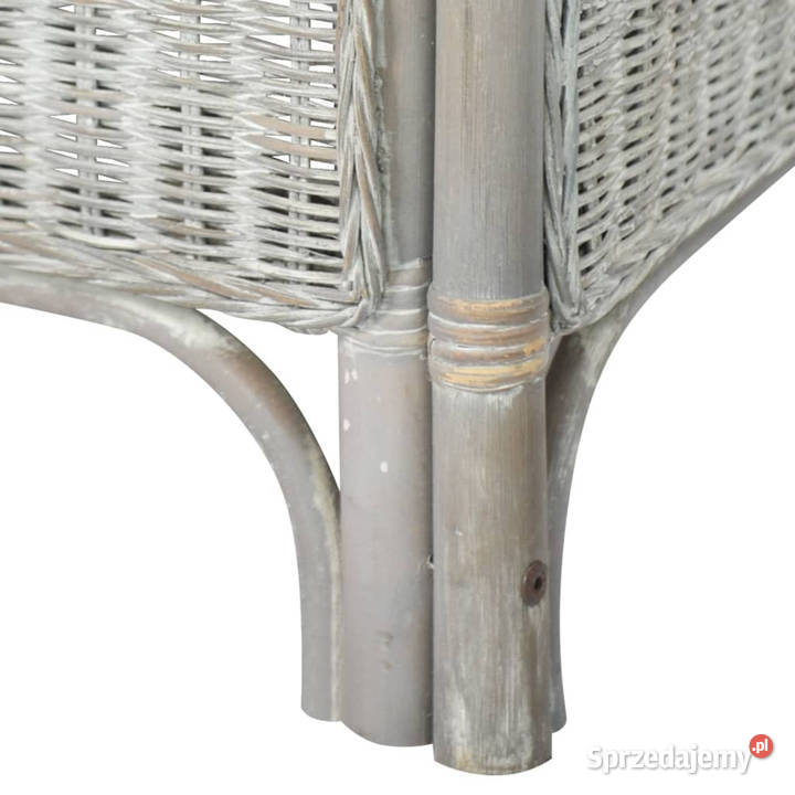 Sofa 2osobowa szara naturalny rattan i len Warszawa